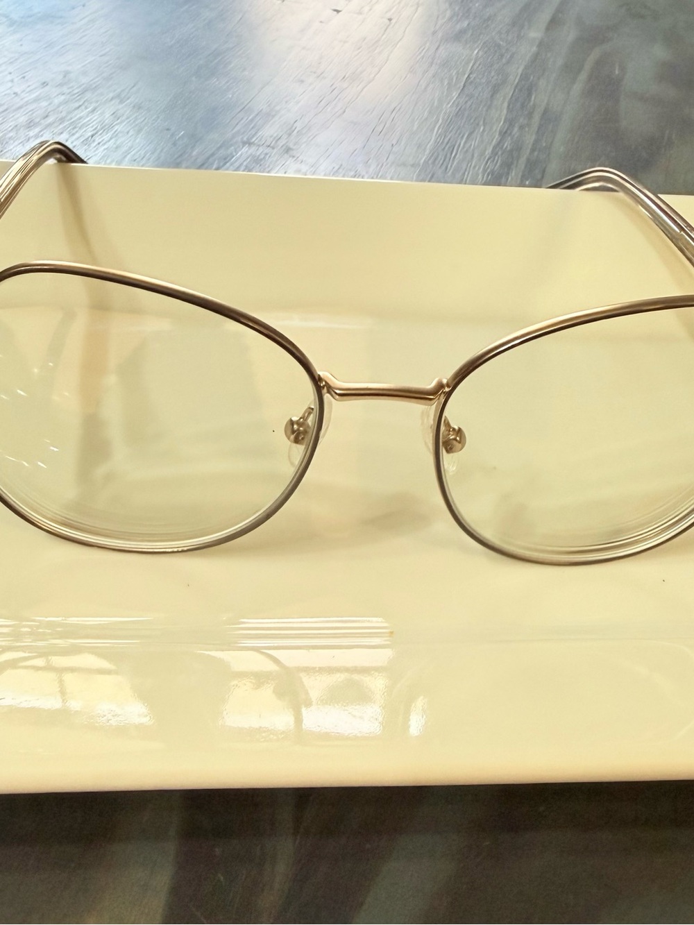Women's Gold Metal Frame Glasses Designed in Italy
